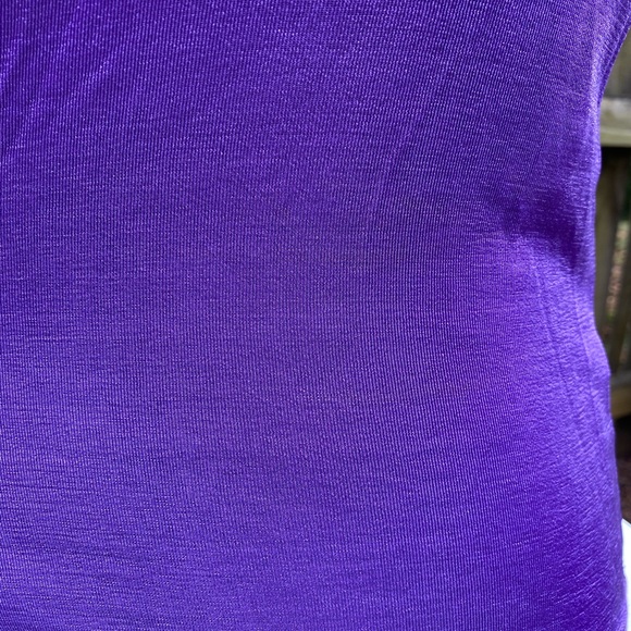 Vintage 90s Slinky Purple Cropped Top - Stretch Fit, Y2K Vibes, Size Large - Picture 7 of 7
